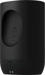 Портативна Bluetooth‑колонка Sonos Move 2 чорна, вигляд ззаду, рельєфні елементи керування та мікроперфорована решітка