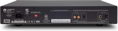 Lettore CD Cambridge Audio CXC V2 grigio antracite, vista frontale, pannello anteriore con display, pulsanti e connettori