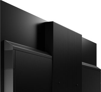 Téléviseur Panasonic TX-65MZ2000E noir, vue de côté, écran plat, cadre fin, base rectangulaire, lignes épurées