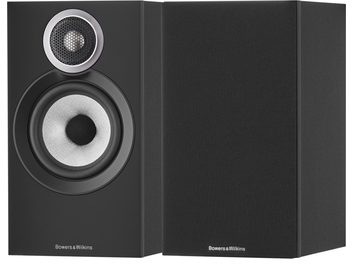 Altavoz de estantería Bowers & Wilkins 607 S3 negro, panel frontal de tela, tweeter de cúpula de aluminio, reflejo en plexiglás