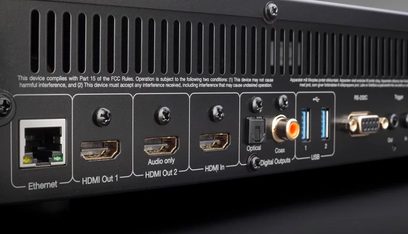 Connectique arrière du lecteur Blu-ray 4K Cambridge Audio CXUHD comprenant ports HDMI, USB, Ethernet, audio numérique et analogique