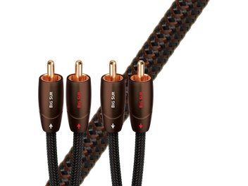 Αναλογικά καλώδια ήχου RCA Audioquest Big Sur 1m, κόκκινοι και μαύροι ακροδέκτες RCA, μαύρο πλεκτό περίβλημα