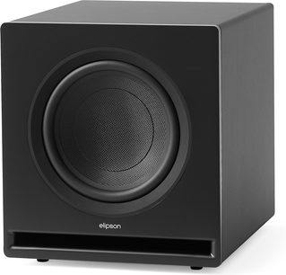 Subwoofer Elipson PREMIUM SUB 10 černý, černý matný krychlový design, reproduktor s tkanou membránou, přední štěrbinový basreflex