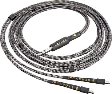 Kabel słuchawkowy HI-FI Cardas Clear Headphone 3m, pleciona osłona tekstylna czarno-biała, wtyk 6,35 mm, podwójne wyjście L/R