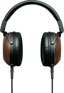 Fostex TH610 åben hovedtelefon, omkringørende, sort og træ, polstret hovedbøjle i sort, ovale ørepuder, sort flettet kabel
