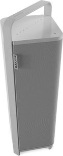 Altavoz Bluetooth portátil Sonoro Vibes XL blanco, formato vertical con asa y amplia rejilla frontal gris