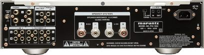 Frontpanel på Marantz PM-15S2 stereo hi-fi-forstærker, med stik, knapper og drejeknapper til justering