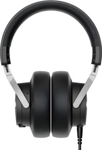 Lukket, kablet Beyerdynamic DJ 300 PRO X CLUB hovedtelefon, sort, plast og metal, store ørepuder, kabel til højre, set forfra