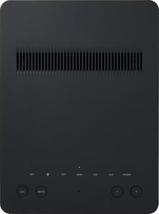 Altavoz inalámbrico conectado Technics SC-CX700E-K, vista superior, superficie negra, rejilla rectangular, botones circulares