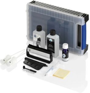ClearAudio Professional Reinigungsset für Plattenspieler mit Bürsten, Flaschen und Tüchern in einer transparenten Box