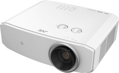 JVC LX-NZ3WE hvid videoprojektor, kompakt, rektangulær, hvidt kabinet, objektiv med mørkegrå ring