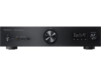 Technics SU-GX70EG-K stereo hi-fi forstærker, set forfra, sort front med knapper, volumenkontrol og DMP-display