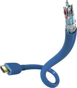 Inakustik Professional standard 8m blåt HDMI-kabel, forsølvede stik, profilvisning