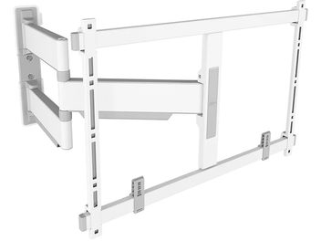 Witte Vogel's Elite TVM 5645 tv-muurbeugel, met uitgeklapte scharnierarmen en rechthoekig frame, gezien in driekwartaanzicht