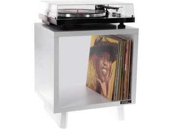 Cubo Vinile Lover bianco Enova HIFI, mobile portadischi per giradischi con spazio di archiviazione per dischi in vinile, in bianco lucido