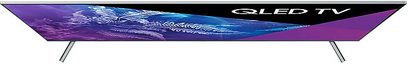 Samsung QE65Q6F QLED-TV, profil, buet skjerm, smal ramme, metallisk midtfot