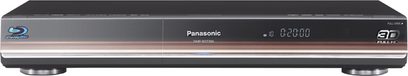Panasonic DMP-BDT300 4K Blu-ray-afspiller set forfra, sort, rektangulær, med blankpoleret front, knapper og digitalt display