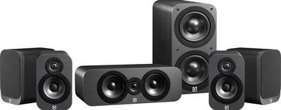 Q Acoustics QA3000 5.1 mørkegrå højttalerpakke, 4 satellitter, 1 centerhøjttaler, 1 subwoofer
