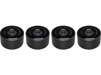Set of four black Franc Audio Accessories Ceramic Disc TH anti-vibration isolators, top view