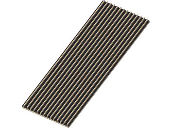Absorber Artnovion Avalon XL Broad I czarny z cienkimi kontrastowymi listwami, prostokątny panel w perspektywie