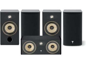 5er-Set Focal Aria Evo X N°1 Regallautsprecher in Schwarz Hochglanz, 2 große, 1 Center, 2 kompakte