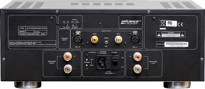 Advance Paris X-A160 stereoeffektforstærker, bagside, top view, audio-stik og højttalerforbindelser