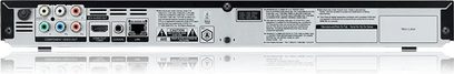 LG BD550 4K Blu-ray-afspiller, bagside, lyd/video-tilslutninger, USB- og Ethernet-porte, HDMI- og komponentudgange