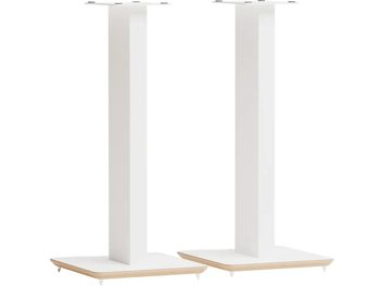 Paire de pieds d’enceinte Block Axis 700 blanc satin, plateaux carrés à pointes et colonnes rectangulaires