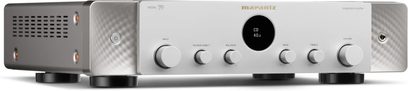 Marantz Model 70 -integroitu stereovahvistin, kultainen hopea, etunäkymä, jossa pyöreä näyttö ja kiertosäätimet