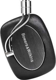 Słuchawki bezprzewodowe Bowers & Wilkins P5 Wireless w kolorze czarnym, widok z lewego profilu, skórzane nauszniki, chromowana metalowa opaska