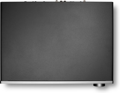 Cambridge Audio CXN100 SE netværkslydafspiller i lunar grey, set ovenfra med sølvfarvet front og synlig fod