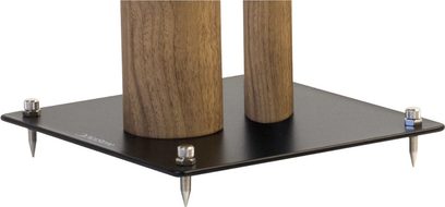 Pied за уредба Norstone Design Stylum 3 дъб Черен/Дъб, черна плоча, 2 конусовидни крака от светло дърво, 4 разсъединителни шипа