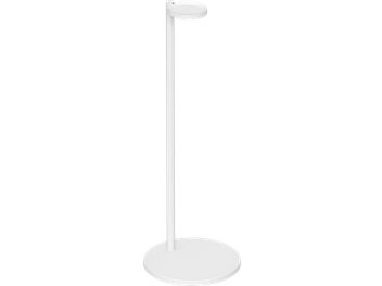Piedistallo per Sonos Era 100 bianco, cilindrico, base circolare svasata, stelo sottile e lungo, in plastica bianca liscia