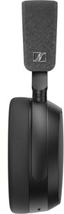 Sennheiser Momentum 4 Wireless hovedtelefoner i sort, set fra venstre side, polstret hovedbøjle, ovale ørepuder, "Z"-logo