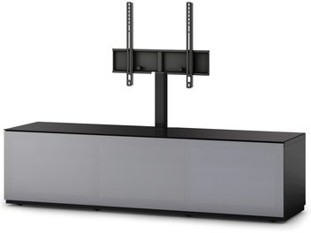 Sonorous Studio STA161T-BLK-GRY TV-taso, musta ja harmaa, pelkistetty muotoilu, harmaa hylly, avoin lokero