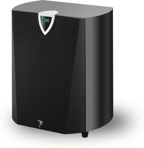 Focal SW 904 sort baskabin, set forfra, sølvfarvet skjoldformet logo, aftagelig sort gitter