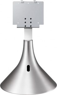 Vægmonteret TV-stander fra Samsung VG-SGSM11S/XC i børstet metal, afstumpet konisk form, rund base, rektangulær toppladeform
