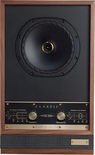 Cassa Fyne Audio Classic VIII SM, legno, frontale nero, vista frontale, altoparlante coassiale, due manopole Energy/Presence