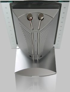 Waterfall Audio kõlarijala alus Hurricane evo jaoks, harjatud metallist, eestvaade