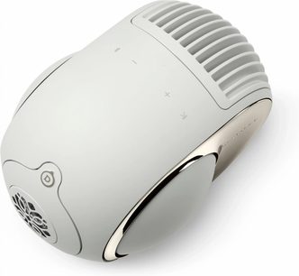 Głośnik DEVIALET Phantom Ultimate 98 dB Light Pearl stereo, biały perłowy z tworzywa sztucznego, metalizowane boki, widok z trzech czwartych