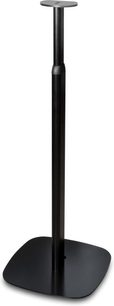 BlueSound Adjustable Speaker Stand for PULSE M & FLEX black, round base, black vertical pole, front view