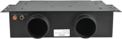 Innfelt subwooferkasse Velodyne SCIWDVR svart, frontpanel med to runde bassporter og RCA-kontakter