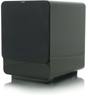 Tangent Clarity mat sort subwoofer, venstre trekvartsforsidefremvisning, afrundet kubisk form