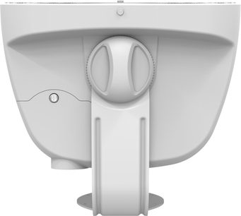 Caixa acústica de exterior Klipsch PSM-525-T branca vista traseira com suporte de fixação mural central