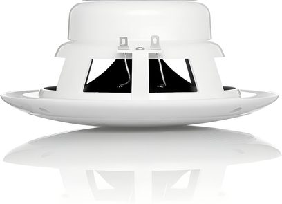 Enceinte encastrable plafond ArtSound MDC64 ronde blanche vue de profil avec fixation apparente
