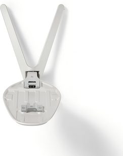 Držák reproduktoru DEVIALET Gecko pro Phantom Ultimate, kov Light Pearl, pohled shora, V‑rameno, montážní deska