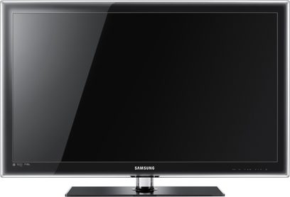 32-tommer Samsung UE32C5100 fladskærms-LED-TV, mørkegrå ramme, frontvisning, sort slukket skærm