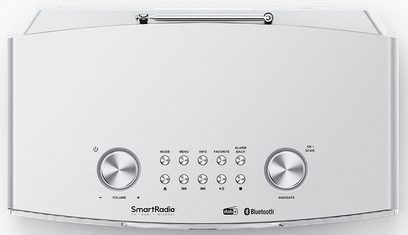 Bordradio FM eller digital Internett Kenwood CR-ST700SCD sølv, sett ovenfra, 2 dreieknapper, 8 trykknapper