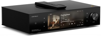 Leitor de áudio em rede EverSolo DMP-A8 Master Edition Gen 2 preto, ecrã frontal e grande botão de volume