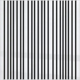 Artnovion Siena W-diffusor, framsida, rektangulär yta, alternerande svarta och vita vertikala linjer
